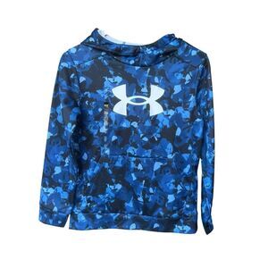 Under Armour Fleece Big Logo Printed blue Camo Size Youth Medium soccer baseball